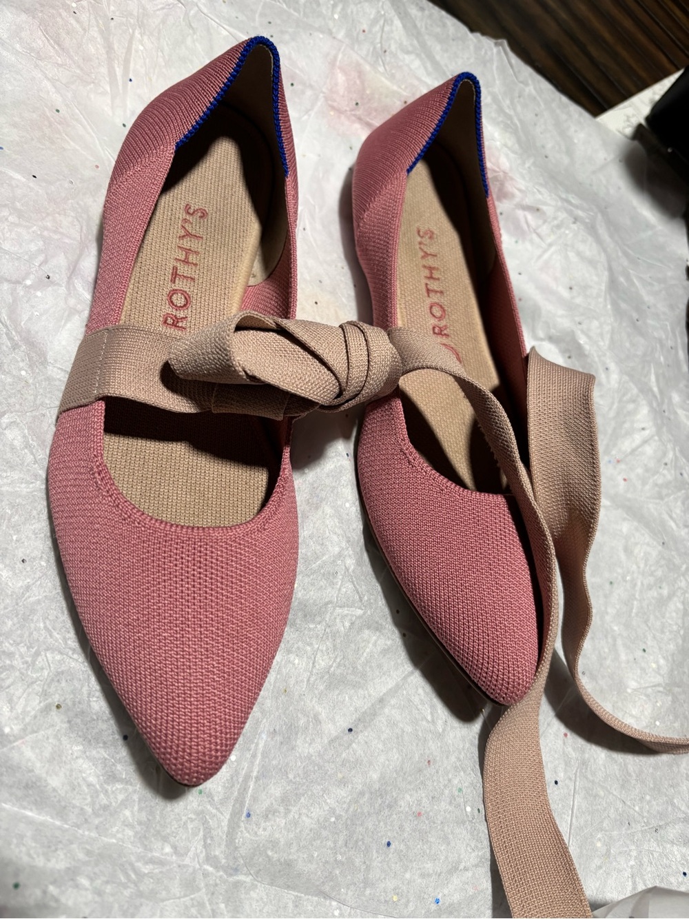 Rothy's Pink Pointed-Toe Bow Flat - Picture 3 of 14